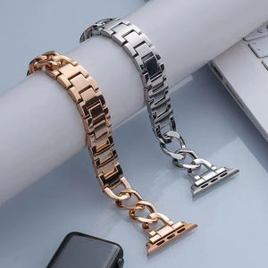 Pour bracelet de montre <span class=keywords><strong>apple</strong></span> <span class=keywords><strong>plaqué</strong></span> <span class=keywords><strong>or</strong></span> en acier inoxydable montre chaîne en métal 40mm 42mm 45mm 41mm 49mm argent femmes Bracelet bracelet de montre - Product Image 1
