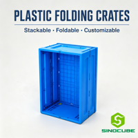 Caisses en plastique pliables, empilables et emboîtables Sinocube, robustes et écologiques, pour le déménagement et le rangement