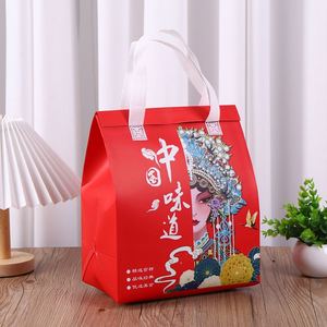 High Quality Customized <b>Cooler</b> Bag Nonwoven Aluminium Foil Thermal Waterproof with Solar Panel Carton Pattern Lunch Bag for Food - Product Image 1