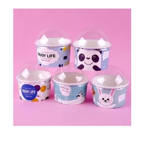 Prix d'usine Gobelets en papier pour crème glacée écologiques et personnalisés Conteneurs en carton ondulé à double paroi Estampage du papier de qualité alimentaire en gros - Product Image 1