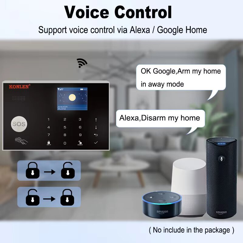 Tuya Smart WIFI 2G/ 4G 3G GSM Home Security Alarm System Burglar Kit Wireless Wired With Google Alexa IP Camera House Protection · image 6