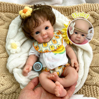 Poupées reborn réalistes de 12 pouces à bouche ouverte, corps entier en silicone avec cheveux implantés, poupée bébé fille réaliste