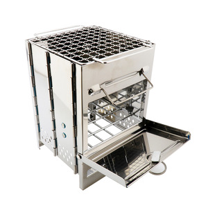 Outdoor Stainless Steel Square Wood Stove BBQ <strong>Grill</strong> Picnic Stove Outdoor <strong>Mini</strong> <strong>Charcoal</strong> Stove Folding <strong>Grill</strong> - Product Image 2