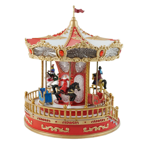 Large Luminous Music <b>Christmas</b> Carousel European Holiday Decorations Lighted Turning Carousel <b>Christmas</b> Figurines Toys - Product Image 3