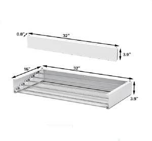 สแตนเลสในร่มกลางแจ้งพับผ้าขนหนูซักผ้าชั้นวางไม้แขวนเสื้อขยายได้ - Product Image 1