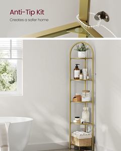 <span class=keywords><strong>VASAGLE</strong></span> <span class=keywords><strong>Étagère</strong></span> en verre autoportante <span class=keywords><strong>de</strong></span> salle <span class=keywords><strong>de</strong></span> bain à 5 niveaux en or <span class=keywords><strong>Étagère</strong></span>s <span class=keywords><strong>de</strong></span> <span class=keywords><strong>rangement</strong></span> hautes pour le salon - Product Image 3