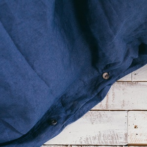 100% Washed French Linen Stone Washed <strong>Duvet</strong> Cover <strong>Set</strong> Royal <strong>Navy</strong> Linen Bed <strong>Set</strong> - Product Image 5