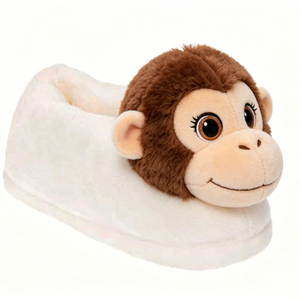 Pantuflas de mono personalizadas, pantuflas de mono de peluche, pantuflas de animales para el hogar, zapatos de mono para el hogar, pantuflas de mono lindas - Product Image 1