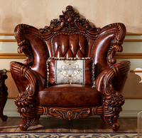 Canapé de luxe en cuir de vachette vintage 1, 2 ou 4 places pour villa, hôtel, club de loisirs, salon – Canapé royal, combinaison de canapés européens modernes