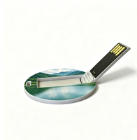Flashdisk USB Plastik Bulat Grosir 1GB 2GB 4GB 8GB 16GB USB 2.0 Memory Stick Pen Drive Cetak Logo Kustom Gratis