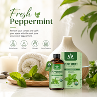 Minyak Esensial Peppermint Organik Alami Murni untuk Pembuatan Sabun Lilin Perawatan Kulit & Rambut & Aromaterapi Pijat Diffuser