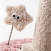 En gros, Griffoir pour chat de luxe classique en forme de carrousel, rose macaron, structure d'escalade pour animaux de compagnie avec balles suspendues et jouet étoile à ressort, 58 cm