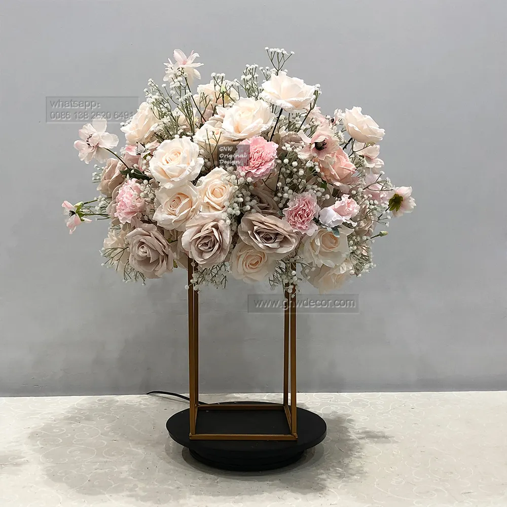 Centrotavola per la decorazione del Desktop artificiale con sfera di fiori composizione floreale composizioni floreali per fiori di seta per matrimoni