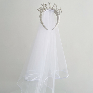 Usine Vente Mode Mariée Perle Bandeau Avec Voile Femmes De <span class=keywords><strong>Mariage</strong></span> Voile Bandeau Avec Perles De Perles - Product Image 4