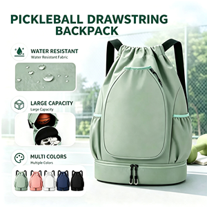 Sac <span class=keywords><strong>d</strong></span>'accessoires de pickleball pour raquettes, balles et serviette, avec compartiment séparé pour chaussures, sac à cordon pour joueurs de club - Product Image 4