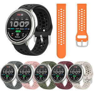 Beiziye 20mm correas de reloj de silicona suave transpirable Huami para Active <span class=keywords><strong>2</strong></span> BIP3/3 Pro GTS2/2E/<span class=keywords><strong>2</strong></span> <span class=keywords><strong>Mini</strong></span>/3/4 GTR <span class=keywords><strong>Mini</strong></span> Correa Universal - Product Image 1