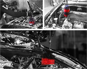 Spazzola per la pulizia di <span class=keywords><strong>cerchi</strong></span> e pneumatici con manico lungo in plastica per <span class=keywords><strong>auto</strong></span> - Product Image 4