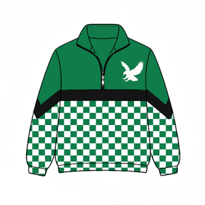 Veste de survêtement homme XY0622 personnalisée à col montant et demi-zip, motif damier, coupe-vent sport à blocs de couleur et patchwork - Product Image 5