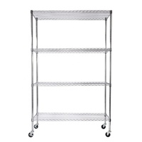 Étagère de rangement en fil métallique à 4 niveaux certifiée NSF, robuste et mobile, pour cuisine de restaurant et service traiteur