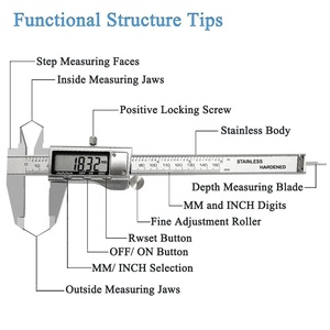 Metaal Roestvrij Staal Elektronische Schuifmaat Hoge Precisie <span class=keywords><strong>0</strong></span>.01Mm Micrometer Meten <span class=keywords><strong>0</strong></span>-150Mm - Product Image 2