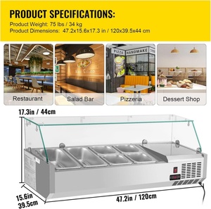 Bảng Top salad Bar Prep Countertop salad Bar tủ lạnh hiển thị truy cập hàng đầu salad Bar Cooler - Product Image 5