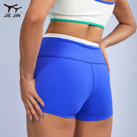 JIEJIN Short de yoga violet en nylon/élasthanne/lifting des fesses sans couture avant avec logo personnalisé pour femmes