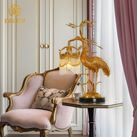 Bijouterie Top Bronze français Design éclairage créatif paon Console lampe de table laiton antique luxe lampes de table victoriennes