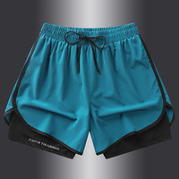 Shorts de sport et de plage pour hommes personnalisés, à séchage rapide, imperméables, 2 en 1, avec doublure de compression