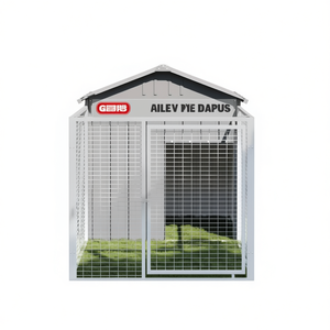Casa para Perros de Acero Galvanizado con Corral, 46.1x79.1x48.4 Pulgadas, para Razas Grandes, Uso en Exteriores - Product Image 1