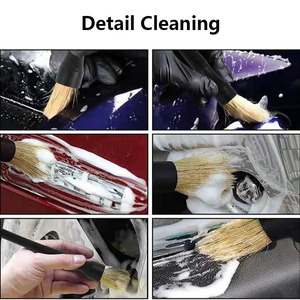 2 Pezzi Spazzole per Lavaggio Auto 100% Naturali in Crini di Maiale, Strumento Portatile per <span class=keywords><strong>Pulizia</strong></span> Interna, Cruscotto, <span class=keywords><strong>Sedili</strong></span>, Finiture Esterne - Product Image 5