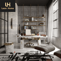 Leon Home Meubles Haute Qualité Fabrication Sur Mesure Design Minimaliste Luxe Marbre Bureau Noir