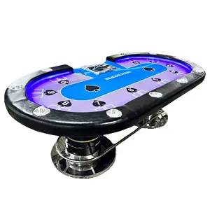 YH Casino Portable Double Layers LED Light Professional Texas Hold em Poker Table