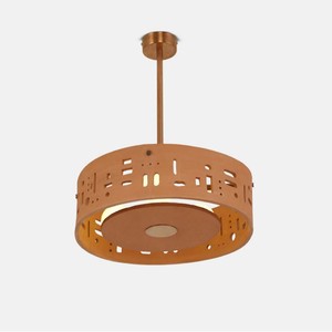 Vintage Style Leather Pendant <b>Light</b> Round E27 Chocolate Color Nordic Design Chandelier For Dining Room - Product Image 4