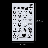 Heißer Verkauf Großhandel 4*7 Zoll 24 Designs Waschbare Plastik-PET-Schablone Journal Notizbuch Zeichenschablone für Kinder