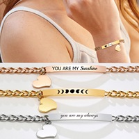 Bracelet d'identification pour bébé en acier inoxydable 316L, gravure personnalisée du nom, alerte médicale, allergie, chaîne Figaro, enfants, or rose, argent, noir, OEM