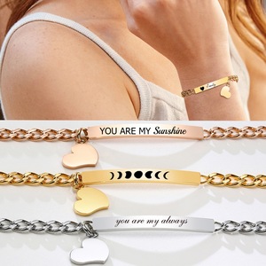 Vendita calda in acciaio inox regolabile barra vuota <span class=keywords><strong>bracciale</strong></span> gioielli a mano nome del bambino personalizzato braccialetto per bambini regalo che fa forniture - Product Image 5