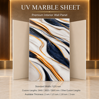 Panneau mural en PVC brillant imperméable MORLENX noir, blanc et or, effet marbre UV, pour murs de villas de luxe et murs TV