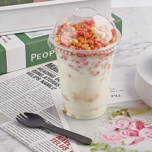 Gobelets jetables en plastique PET 12oz avec Logo personnalisé impression crème glacée slush <span class=keywords><strong>smoothie</strong></span> milkshake <span class=keywords><strong>verre</strong></span> à <span class=keywords><strong>emporter</strong></span> - Product Image 3