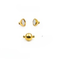 Fermoir magnétique en acier titane plaqué sous vide, fermoir magnétique double boule puissant, accessoires de connexion DIY pour colliers de perles