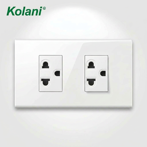เต้ารับแบบฝังผนัง Kolani 16A 250V แบบแนวนอน 3 ขา ขนาดเล็ก 2 ช่อง พร้อมแผงพีซีสีขาว และฝาครอบนิรภัยป้องกันเด็ก - Product Image 1