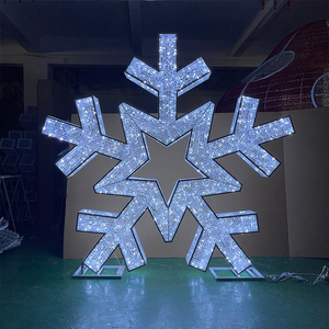 Flocon de neige géant 3D personnalisé, motif lumineux LED imperméable pour Noël, décoration extérieure pour paysage et mariage - Product Image 5