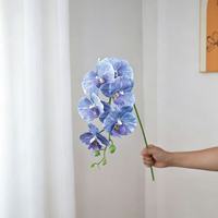 Anggrek Phalaenopsis Buatan Tangan Realistis Tangkai Tunggal Bunga Artifisial untuk Dekorasi Rumah Pernikahan Hari Valentine