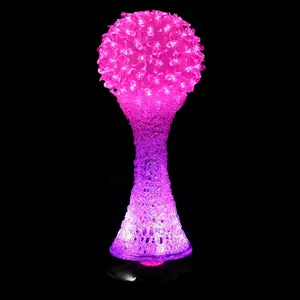 2023 new arrive party decor LED artificial plastic flower ball led fiber optic flower for wedding