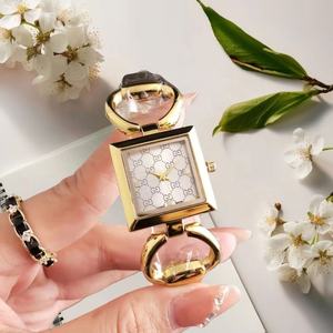 Relojes de pulsera nuevos para mujer al por mayor, reloj de lujo con patrón GG, esfera cuadrada, correa plateada, relojes de pulsera de moda. - Product Image 4