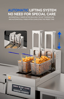 Friteuse de poulet à double panier à deux réservoirs Fryer16L Machine à frire électrique de cuisine commerciale avec moteur de minuterie Nouveau produit
