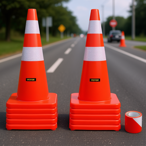 Cono de Tráfico Vevor de 28 Pulgadas, Cono de Advertencia de Seguridad Reflectante de PVC para Carreteras y Estacionamientos - Product Image 2