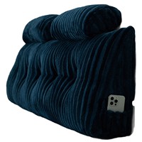 Nouveau coussin triangulaire épais en grille de tissu pelucheux, grand dossier de tête de lit, support lombaire, amovible et lavable, 100% polyester