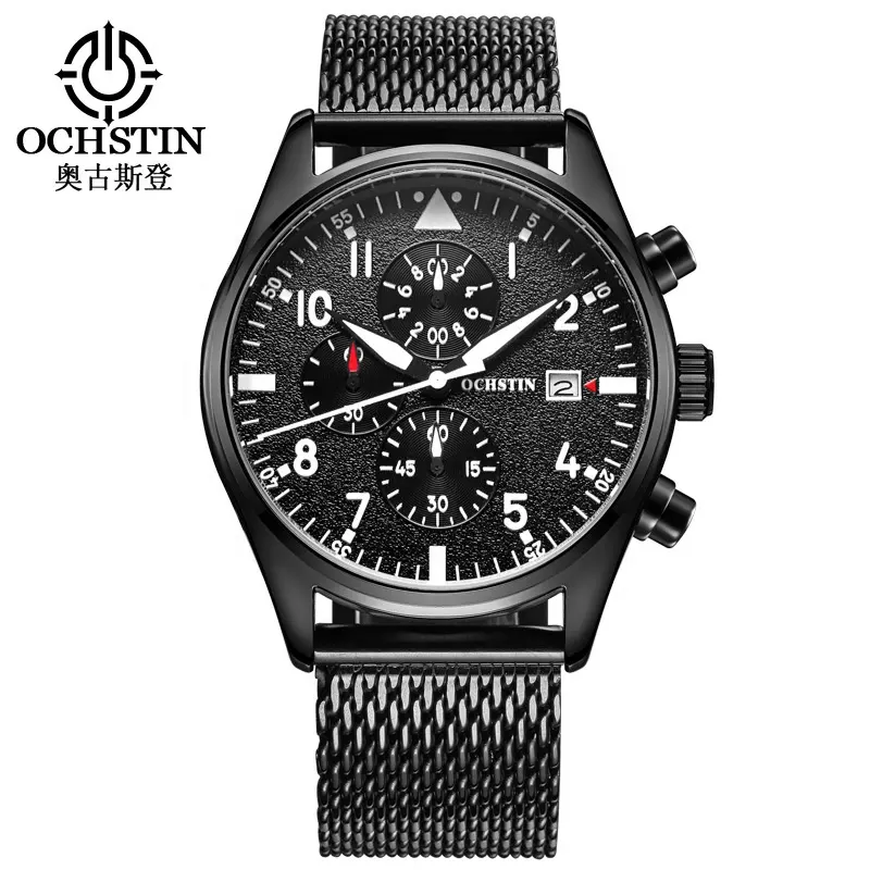 OCHSTIN GQ043B Men Businessman Watches Stainless Steel Metal Quartz Watch Wholesale Wrist