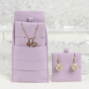 Pochettes à bijoux en microfibre avec logo personnalisé, insert en velours, sac d'emballage pour collier et bracelet, enveloppe, conteneur de rangement en microfibre - Product Image 5