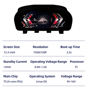Tableau de bord d'instrumentation LCD de 12,3 pouces neuf pour BMW F10 F11 F18 F06 F07 X3 F25 X4 F26 X5 F15 X6 F16 - Product Image 2